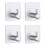 (Silver) 4Pcs Bathroom Towel Hook Multipurpose Sticky Wall Hooks Wall mounted Coat Rack Robe Clothes Hook for Bath Kitchen  Silver 1