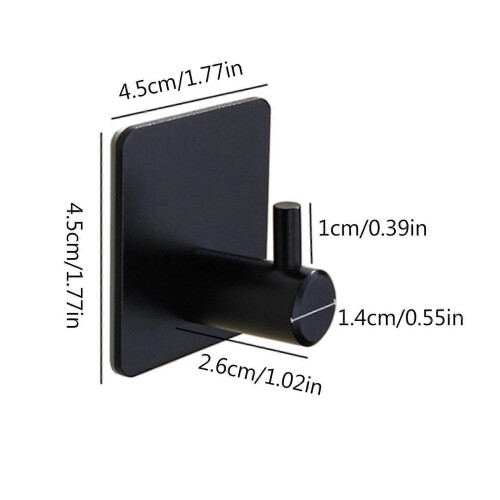 (Silver) 4Pcs Bathroom Towel Hook Multipurpose Sticky Wall Hooks Wall mounted Coat Rack Robe Clothes Hook for Bath Kitchen  Silver 2