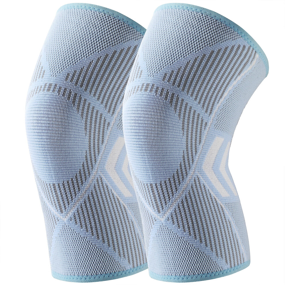 Knee Brace for Knee Pain Relief 2 Pack, Compression Knee Sleeves with Nonslip Breathable Support for Running and Meniscus Tear Recovery