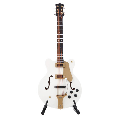 7in White Miniature Electric Guitar Replica 1