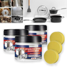 Nano Stainless Steel Cleaner and Metal Polish Paste for Kitchen Sink Cookware – Fast Grease Removal, Protective Shine