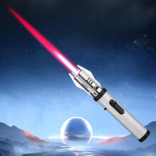 Refillable Metal Butane Jet Lighter with Windproof Blue Flame, Adjustable Dual Mode and Safety Lock (Silver)
