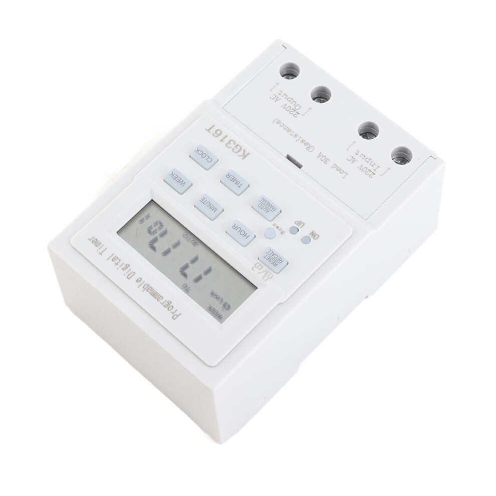 Energy-Saving Digital Timer Switch 220V 1W 30A Programmable Control For Lights 5051393676384