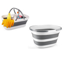 12L Collapsible Mop Bucket with Wheels, Foldable Silicone Cleaning Bucket for Car Wash and Laundry