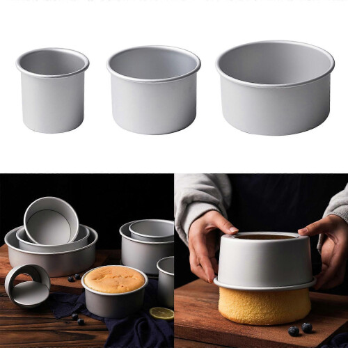 (6 inches) Practical Cake Baking Molds Convenient Round Cake Pans with Removable Bottom  Molds Baking Molds Tray 1