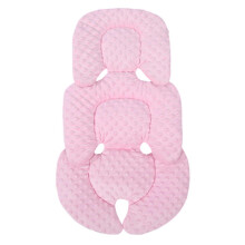 (Pink) Baby Carrying Basket Cushion Safety Chair Inner Protections Comfortable Strollers Cushion Waist Support Mat Pad Yellow with ears