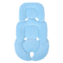 (Blue) Baby Carrying Basket Cushion Safety Chair Inner Protections Comfortable Strollers Cushion Waist Support Mat Pad Yellow with ears