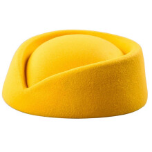 (Yellow) Solid Color Female Flight Attendant Hat Sweet Business Uniform Live Show Women Beret Caps Hats Air Hostess Cosplay Yellow
