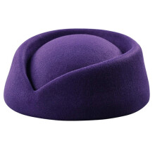 (Purple) Solid Color Female Flight Attendant Hat Sweet Business Uniform Live Show Women Beret Caps Hats Air Hostess Cosplay Yellow