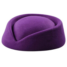 (Fuchsia) Solid Color Female Flight Attendant Hat Sweet Business Uniform Live Show Women Beret Caps Hats Air Hostess Cosplay Yellow