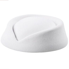 (White) Solid Color Female Flight Attendant Hat Sweet Business Uniform Live Show Women Beret Caps Hats Air Hostess Cosplay Yellow