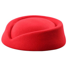 (big red) Solid Color Female Flight Attendant Hat Sweet Business Uniform Live Show Women Beret Caps Hats Air Hostess Cosplay Yellow