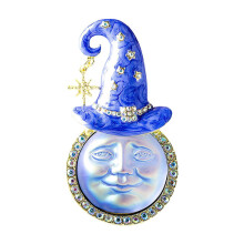 (Blue) Novelty Clown Hat Lapel Pin in Sturdy Alloy Easy to Wear for Parties Supplies and Stage Performances Home Accessory
