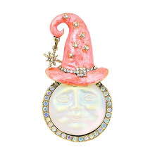 (Pink) Novelty Clown Hat Lapel Pin in Sturdy Alloy Easy to Wear for Parties Supplies and Stage Performances Home Accessory