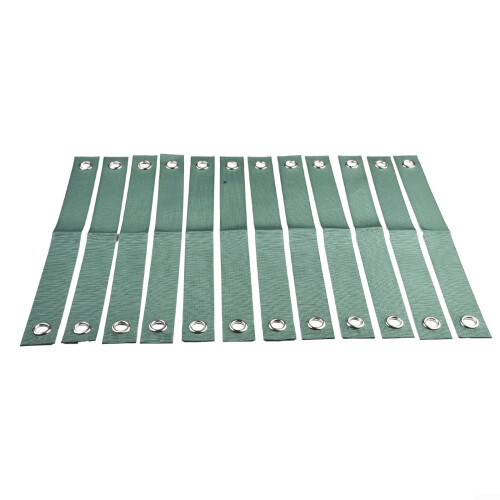 12 Pcs Adjustable Nylon Tree Staking Straps with Brass Eyelets, Windproof Support for Young Trees, 40 x 3.8 cm Green 1