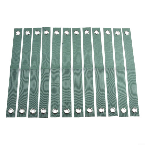 12 Pcs Adjustable Nylon Tree Staking Straps with Brass Eyelets, Windproof Support for Young Trees, 40 x 3.8 cm Green 2
