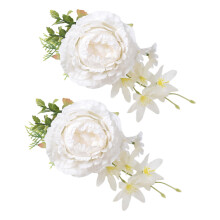 Decorative Curtain Tiebacks Flower Curtain Buckles Rope-White