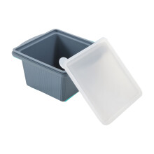 Flexible Silicone Ice Cubes Tray Builts In Steel-gray blue