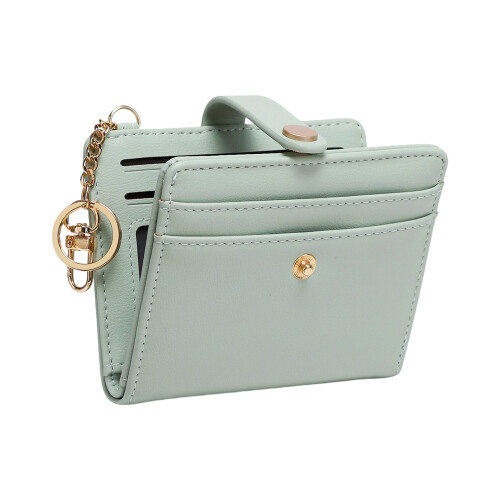 Rfids blockierendes Leder Bifold Wallet Clutch-Grün