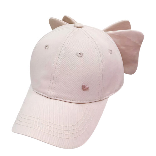 Stilvolle, verstellbare Baumwollkappe mit Schleife. Leichte-Rosa