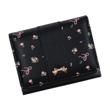 Dreifach faltbare Clutch-Geldbörse, minimalistisches-Schwarz