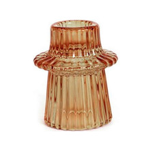 (1) Vertical Stripe Candle Holder Clear Glass Candle Holder Tea Light Holder Centerpiece for Weddings Restaurant Parties