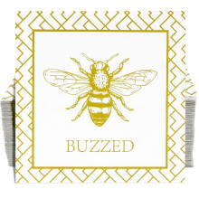 Gold Bee Cocktail Napkins Soft 3ply Paper Bee Themed Disposable Beverage Napkins for Spring Summer Parties