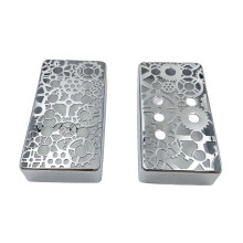 (Silver) Professional Humbucker Metal Shell Electric Guitar Pickup Lid Guitar Pickup Cover Brass Texture Instruments Accessories Silver