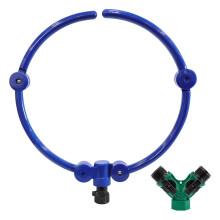 Tree Watering Ring with Y Splitter, 13 Inch Adjustable Circle Soaker Hose for 360 Targeted Tree Irrigation