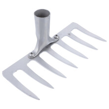 Heavy Duty Metal Garden Rake Head for Soil Loosening Weeding and Lawn Maintenance Without Handle