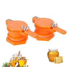 2 Pcs Food Grade Honey Gate Valve for Extractor, Leakproof Honey Tap with Precise Flow Control, Orange