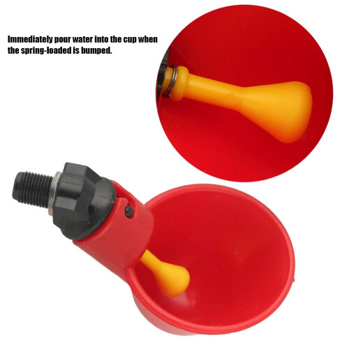 10 Pack Automatic Chicken Water Cups Poultry Waterer with Auto Release, Easy Mounting and Durable Build 2