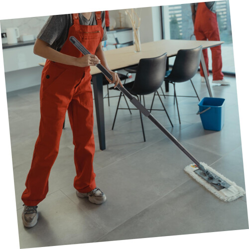 Metal Mop Handle Replacement with Quick Threaded Connection, Adjustable Sectioned Design for Floor Cleaning 1