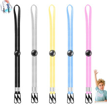 Face Mask Lanyard Adjustable Strap 5 Pack Multicolor Reusable Neck Holder with Secure Clips for Adults and Kids