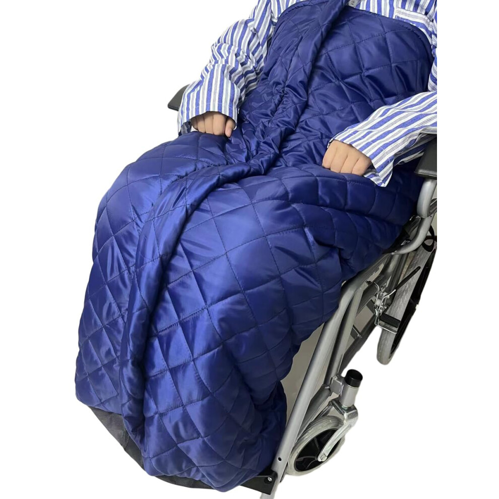 Waterproof Windproof Wheelchair Blanket with Plush Thermal Lining, Full Leg and Back Warm Cover for Elderly