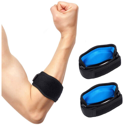 Elbow Brace 2 Pack with Targeted Compression Pad, Adjustable Tennis Elbow Support Strap for Pain Relief