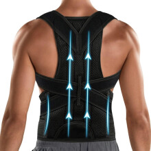 2XL Adjustable Back Posture Corrector Brace with Metal Support for Scoliosis and Hunchback Alignment