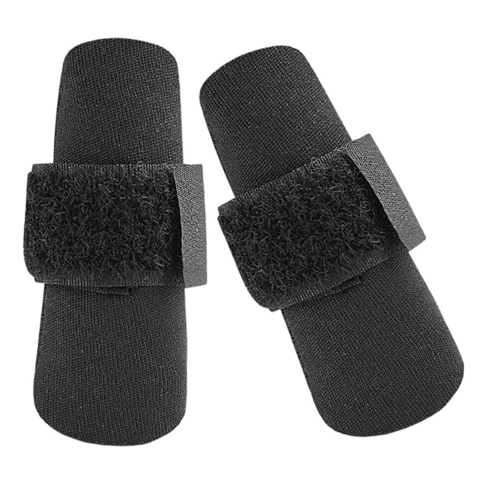 Black 2Pcs Finger Splint Brace For Basketball Â Breathable Fabric, Adjustable Sports Finger Support,