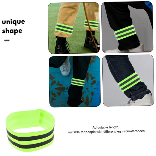 Reflective Leg Bands with  Visibility Design, Adjustable Elastic Straps for Running, Cycling, Night Walking 2