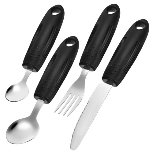 Adaptive Weighted Utensils for Elderly – Ergonomic Spoon and Fork Set with NonSlip Grip and Balanced Control