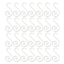 (Silver S hook 1) Pack of 100 Elegant Ornament Hangers S Shaped Metal Hooks for Christmas Tree Pendant Holiday Decoration Accessories
