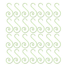 (Green S hook 4) Pack of 100 Elegant Ornament Hangers S Shaped Metal Hooks for Christmas Tree Pendant Holiday Decoration Accessories