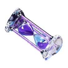 (Purple) Crystal Hourglass Sand Clock with Gift Box 30 Minutes Timer with Gift Box for Cooking Studying and Time Management Purple