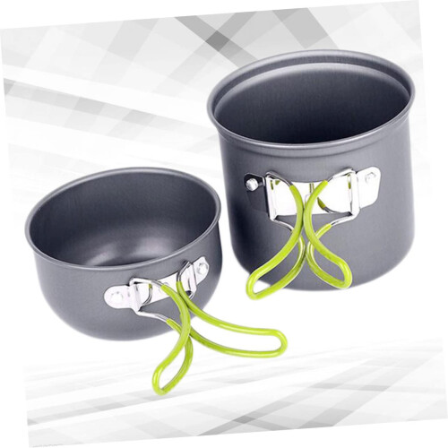 Camping Cookware Set Lightweight Foldable Pot and Pan Compact Nesting Outdoor Cooking Set 2