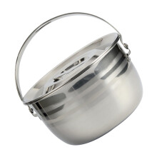Stainless Steel Camping Cookware Large Capacity Stock Pot with Lid for Outdoor Cooking Fast Heat Conduction