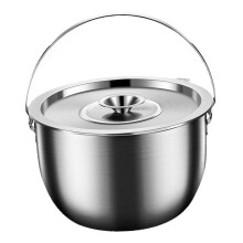 Stainless Steel Camping Pot 4.0L Large Capacity Multipurpose Cooking Design Outdoor Hanging Ready