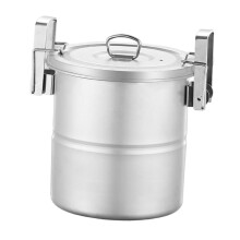 Stainless Steel Camping Cookware Rice Cooker Pot for 12 People, Dual Cooking Design, Lightweight Outdoor Use