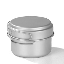 Titanium Camping Cookware Set 800/500ML Ultralight Pot and Pan with Dual‑Purpose Lid for Backpacking
