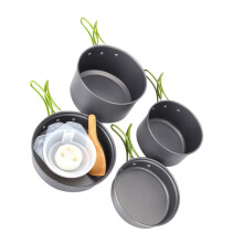 Lightweight Nonstick Camping Cookware Set, Foldable Compact Pot and Pan Kit for Hiking and Picnic