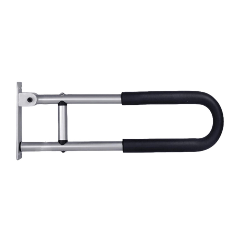 Foldable UShaped Bathroom Grab Bar, Waterproof RustResistant Aluminum Toilet Safety Rail for Elderly